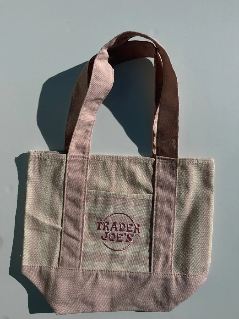 Trader Joe’s Mini Striped Tote Bag in Pink Limited Editio